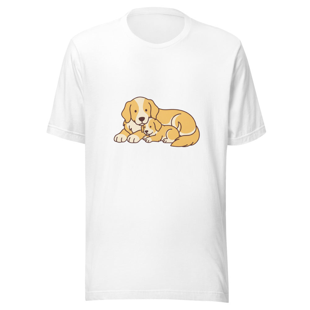 golden retriever puppy mama cuddle - 4011