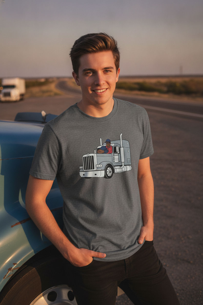 Black Truck Driver Thumbs Up Semi Truck T-Shirt – Trucker Pride Tee