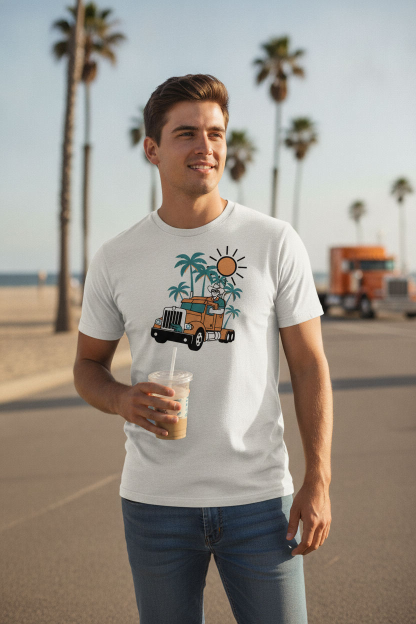 Florida Truck Driver Trucker Cowboy Hat Palm Tree Shirt