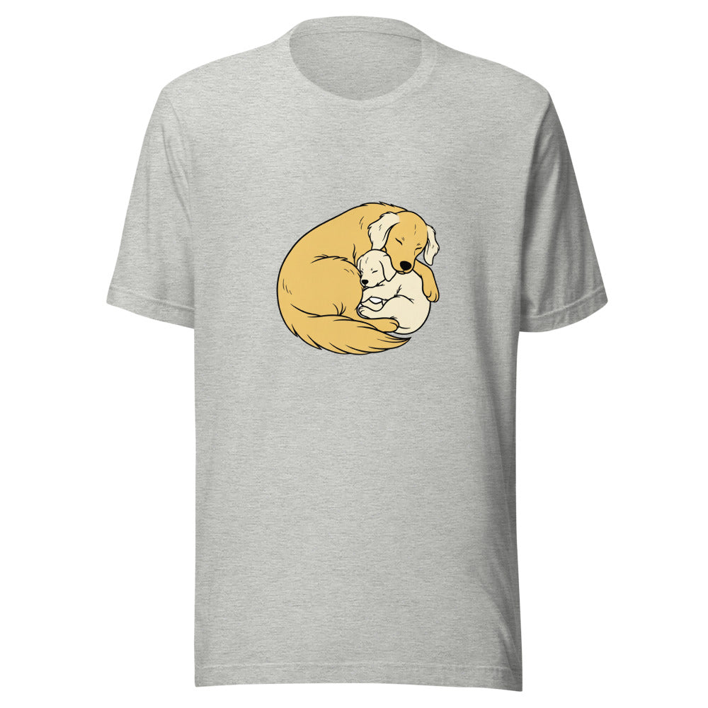 golden retriever puppy mama cuddle - 6948