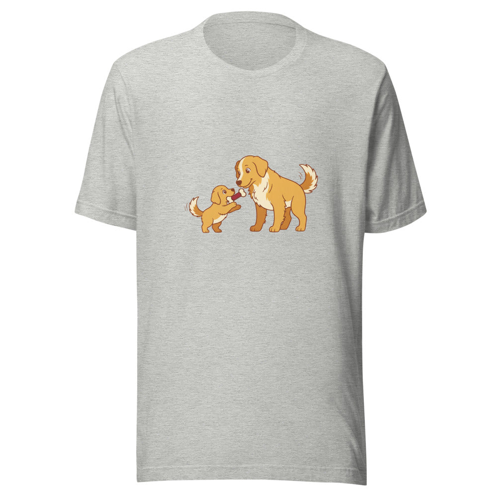 golden retriever shares toy mom - 6948