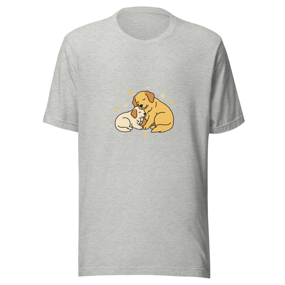 golden retriever puppy mama cuddle - 6948