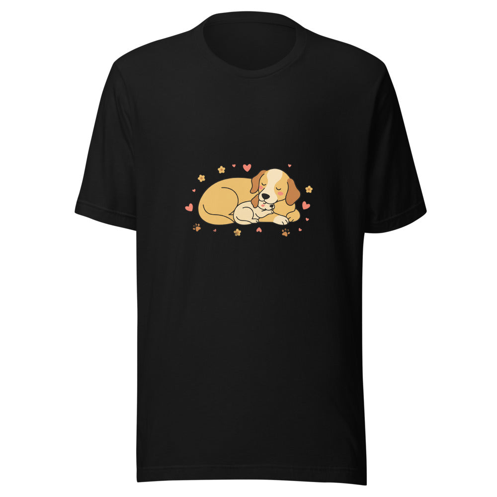 golden retriever puppy mama cuddle - 4016