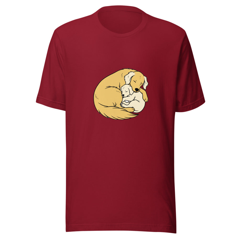 golden retriever puppy mama cuddle - 4061