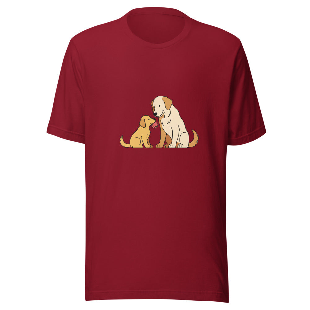 golden retriever shares toy mom - 4061