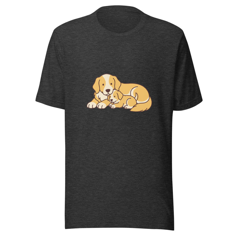 golden retriever puppy mama cuddle - 8460