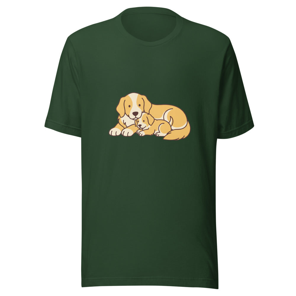 golden retriever puppy mama cuddle - 8451