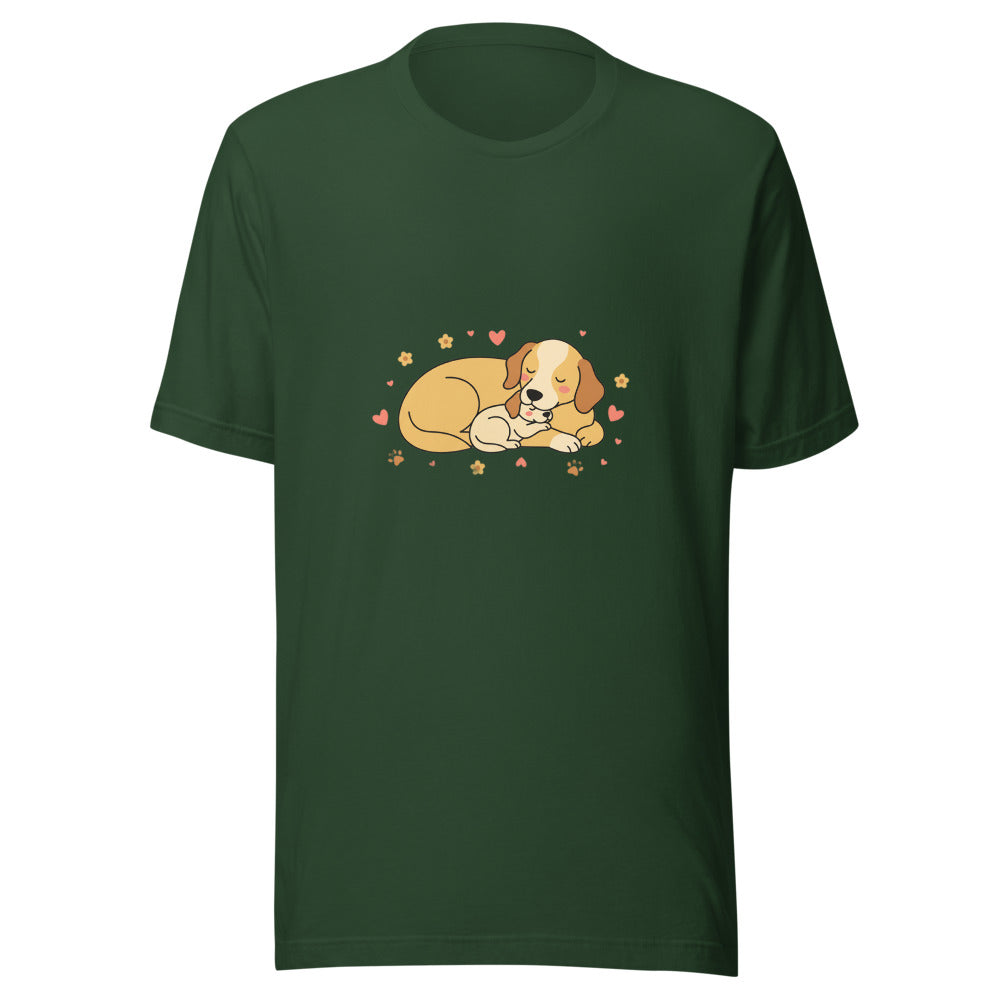 golden retriever puppy mama cuddle - 8451