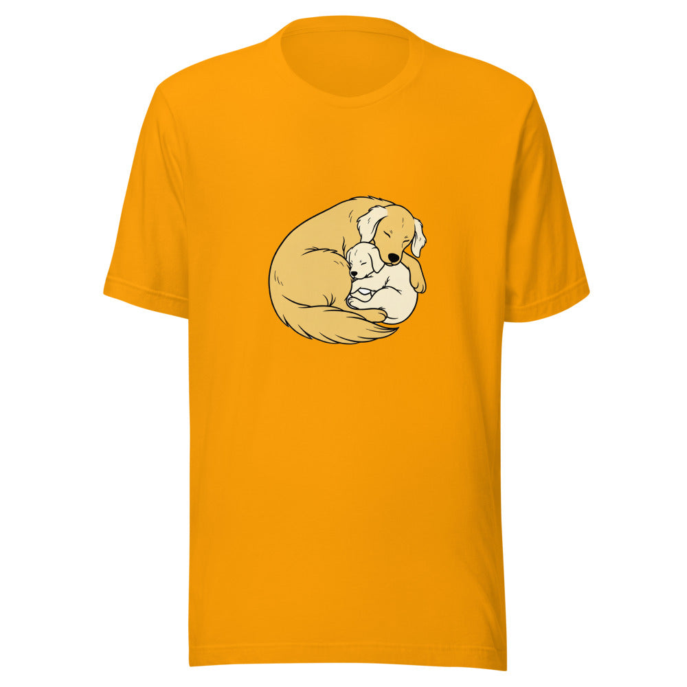 golden retriever puppy mama cuddle - 4081
