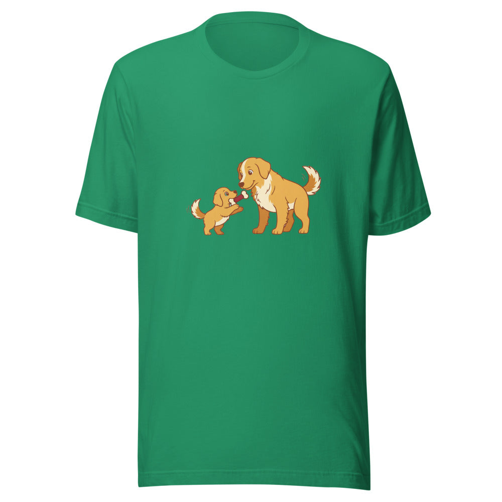 golden retriever shares toy mom - 4086