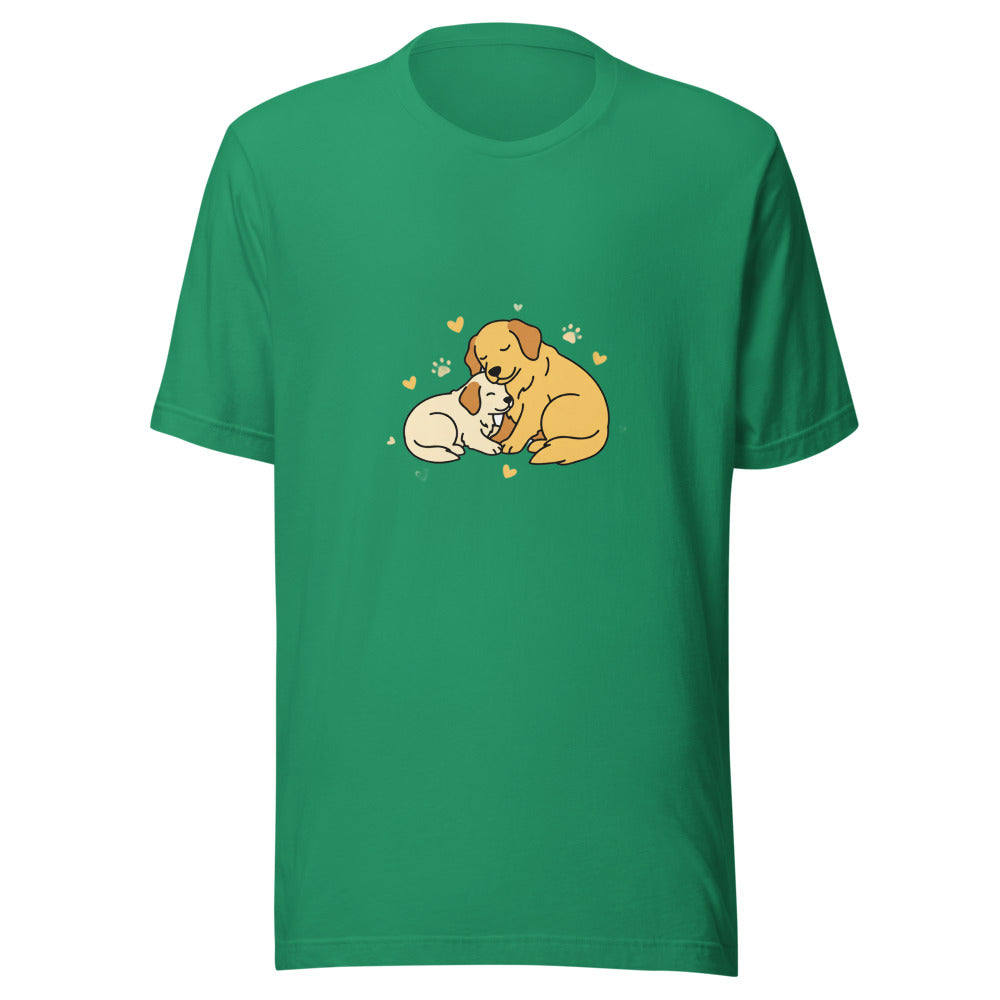 golden retriever puppy mama cuddle - 4086
