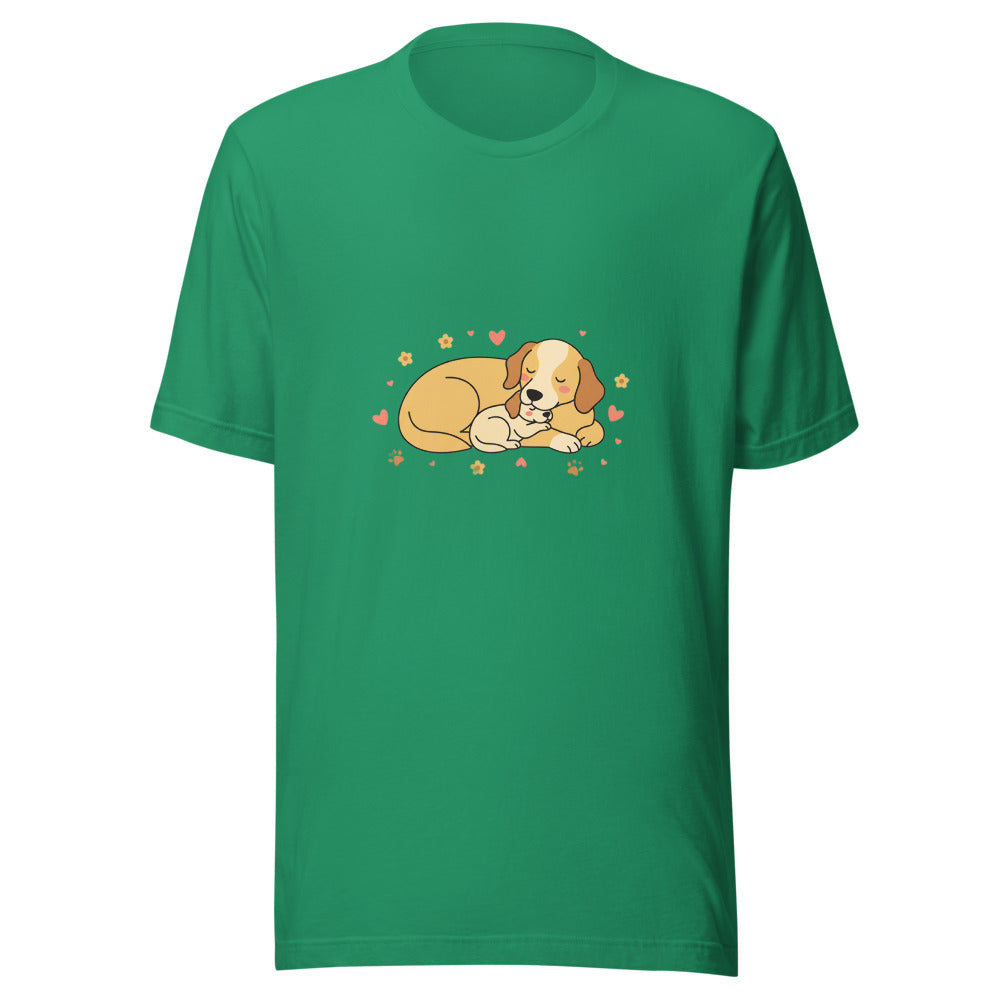 golden retriever puppy mama cuddle - 4086