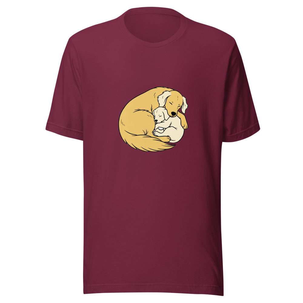 golden retriever puppy mama cuddle - 4106