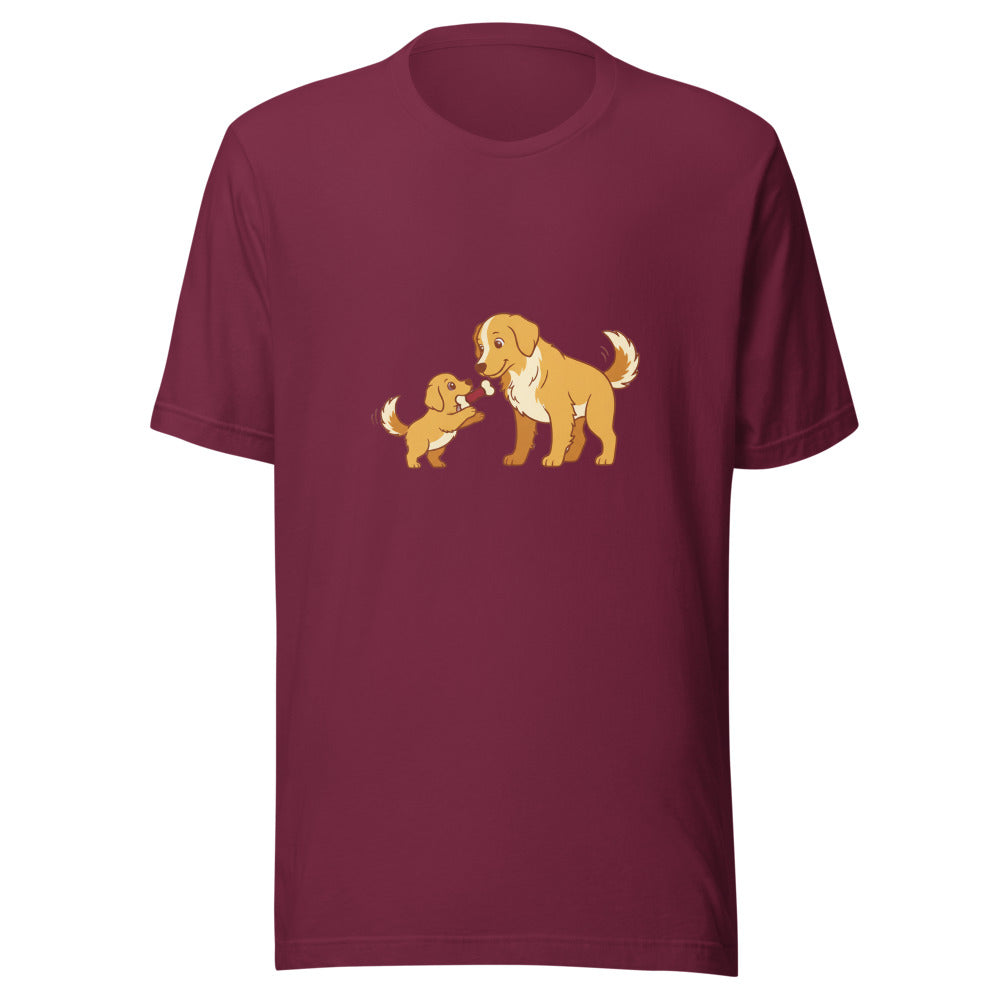 golden retriever shares toy mom - 4106