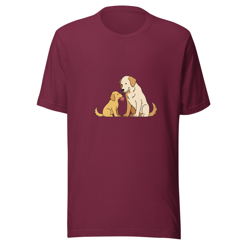 golden retriever shares toy mom - 4106