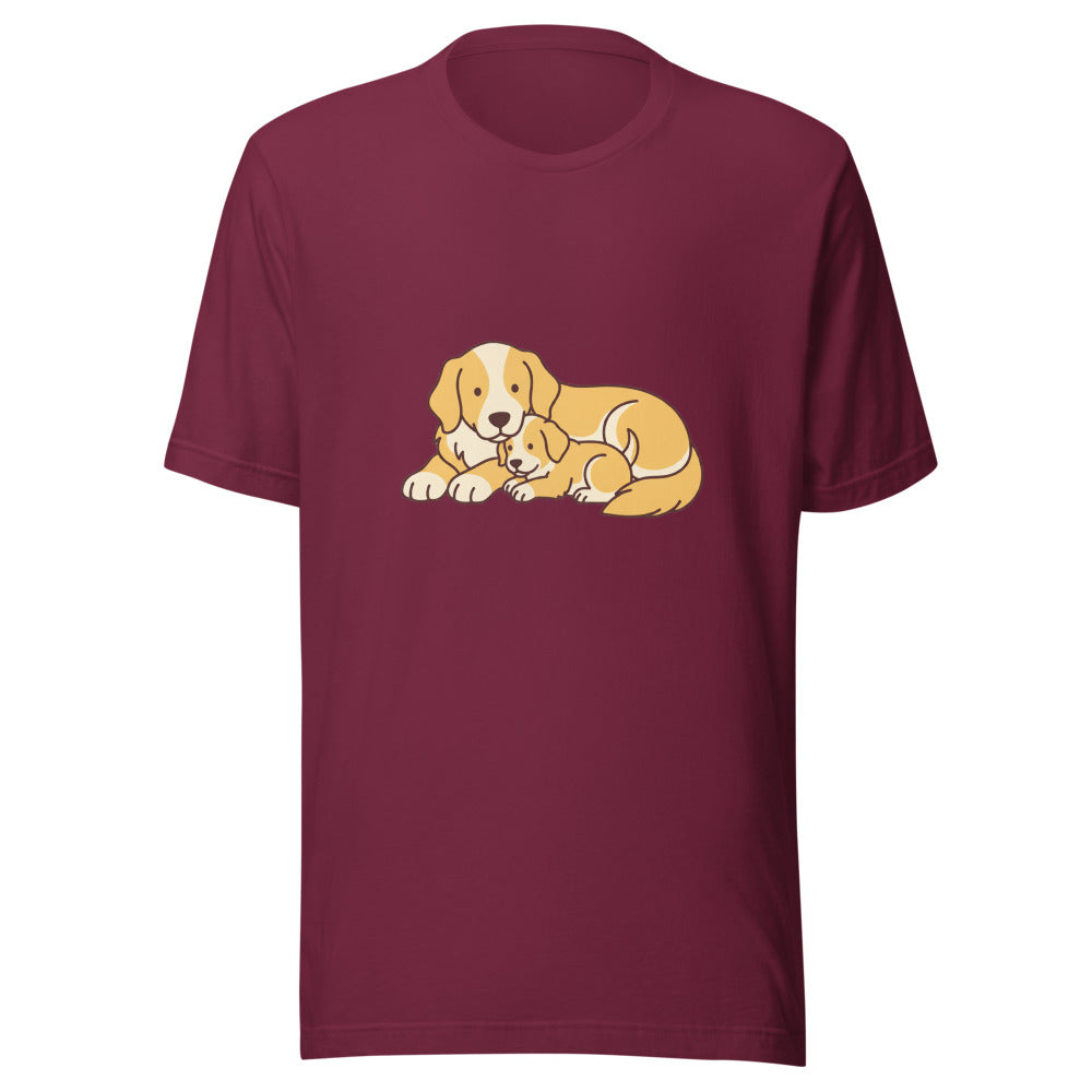 golden retriever puppy mama cuddle - 4106
