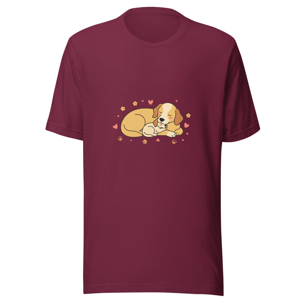golden retriever puppy mama cuddle - 4106