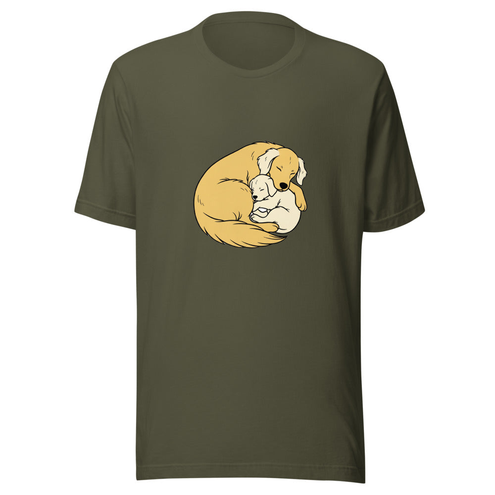 golden retriever puppy mama cuddle - 17203