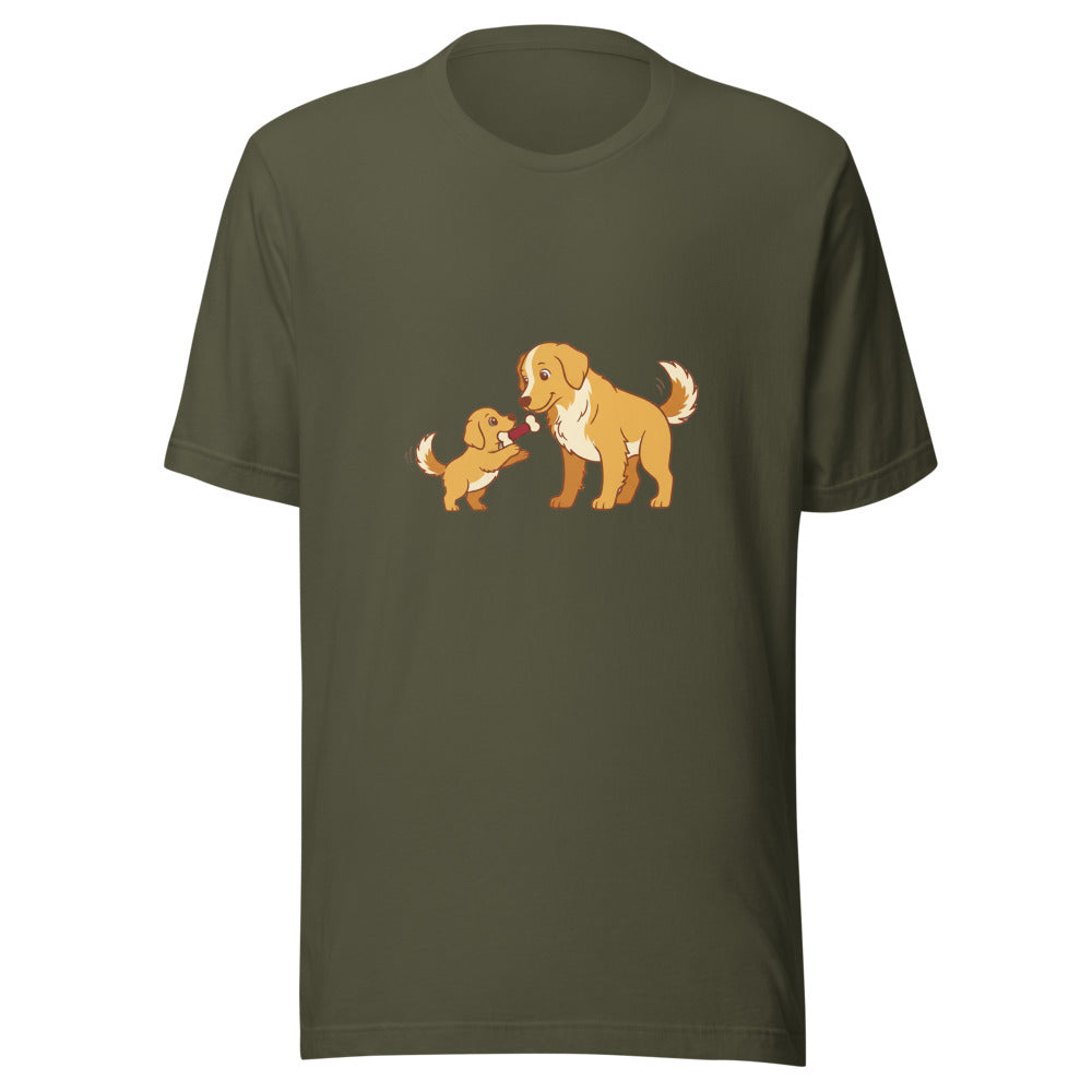 golden retriever shares toy mom - 17203