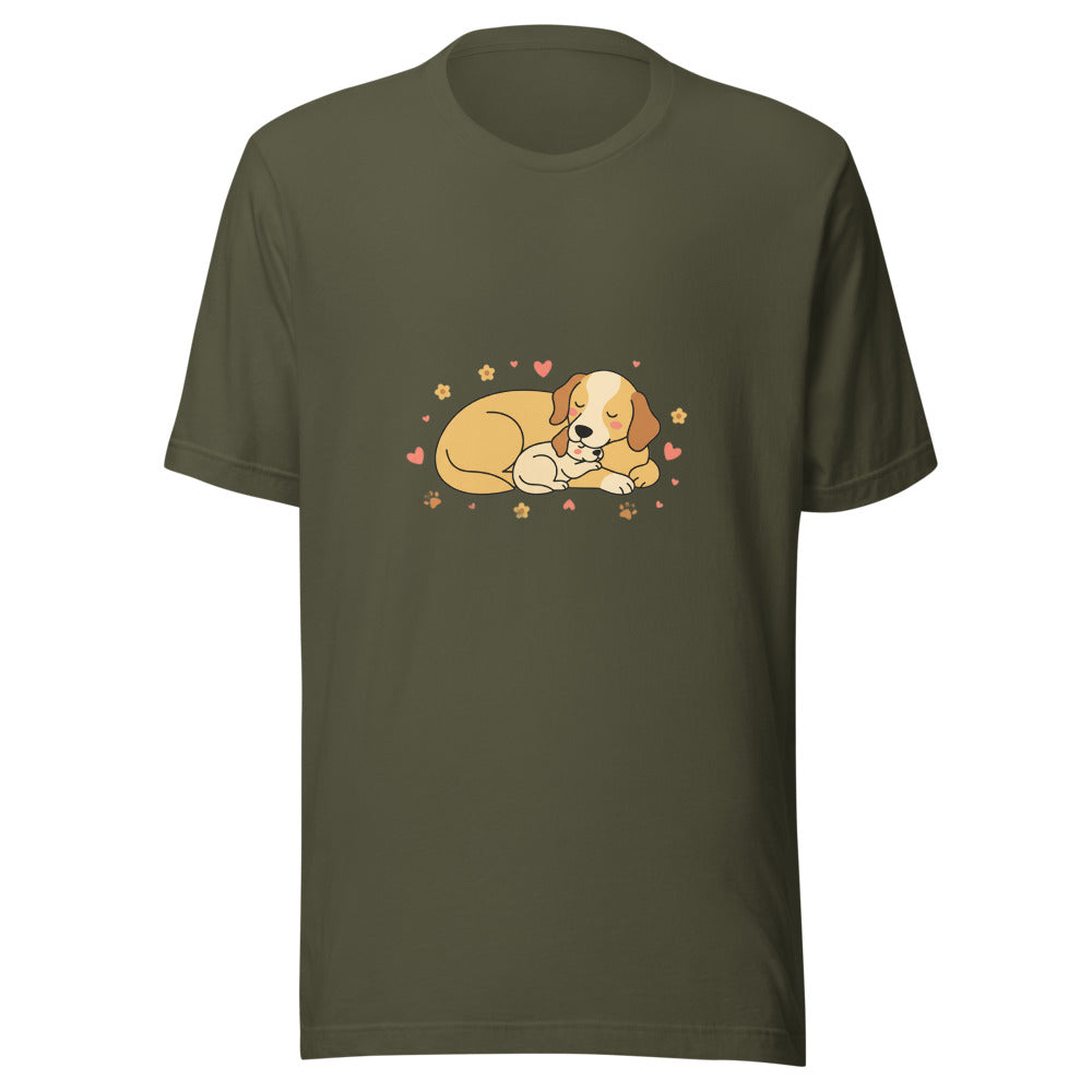 golden retriever puppy mama cuddle - 17203