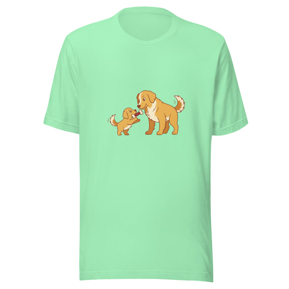 golden retriever shares toy mom - 22041