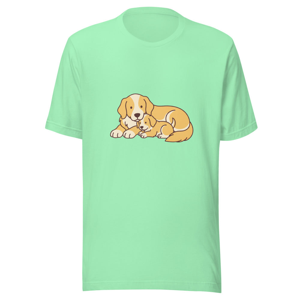 golden retriever puppy mama cuddle - 22041