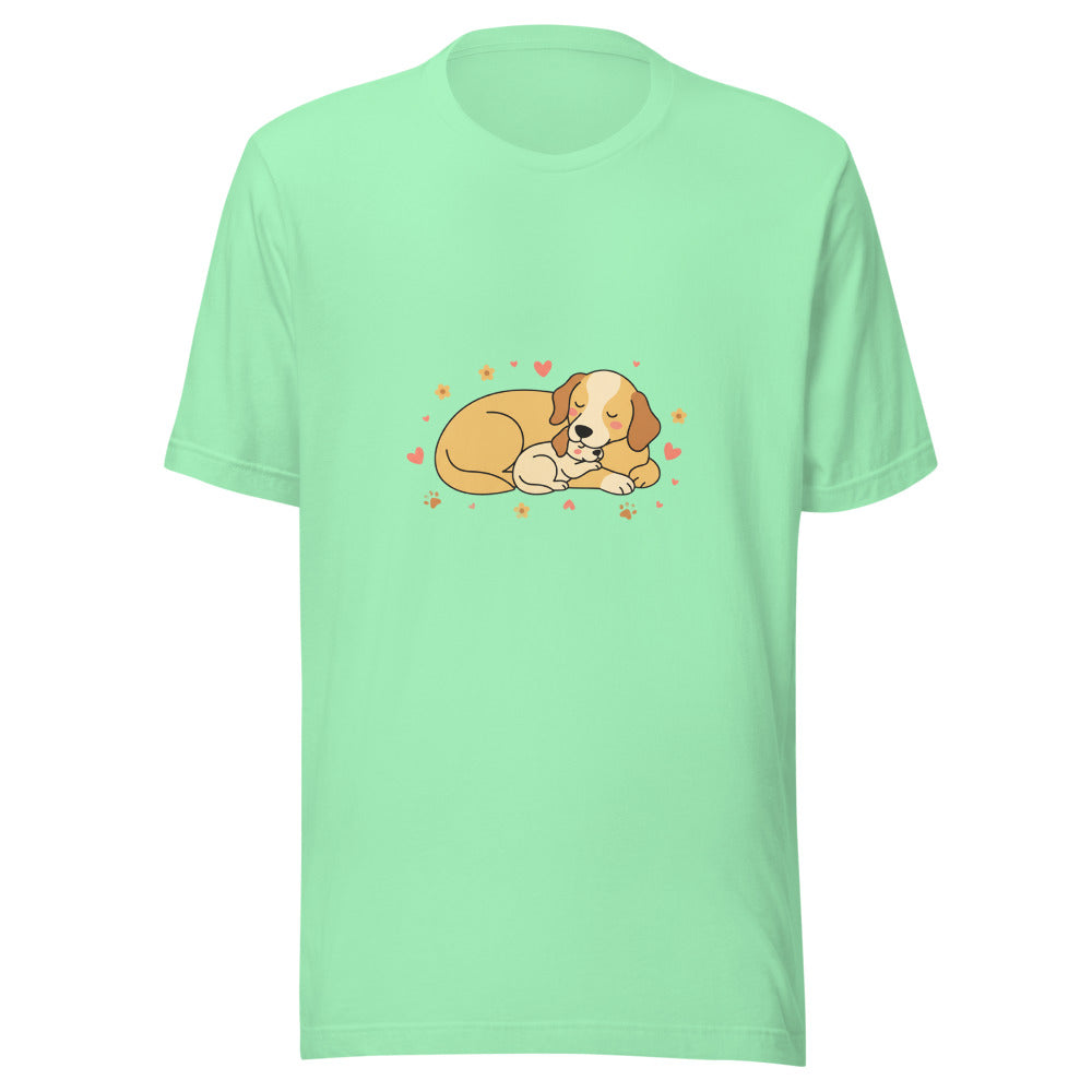 golden retriever puppy mama cuddle - 22041