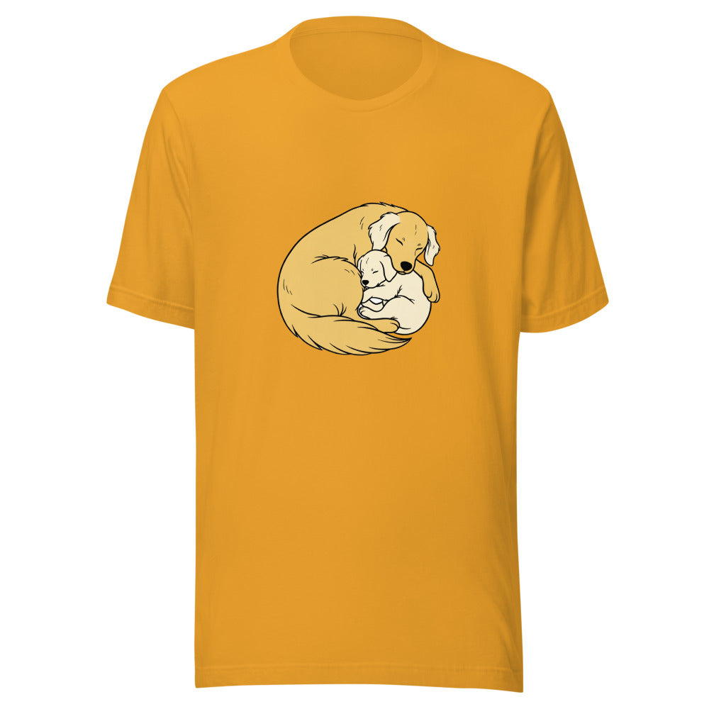 golden retriever puppy mama cuddle - 10376
