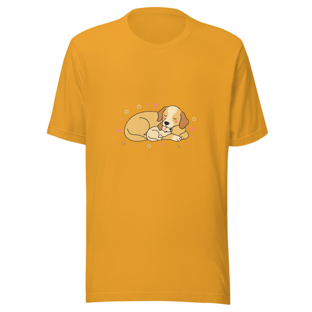 golden retriever puppy mama cuddle - 10376