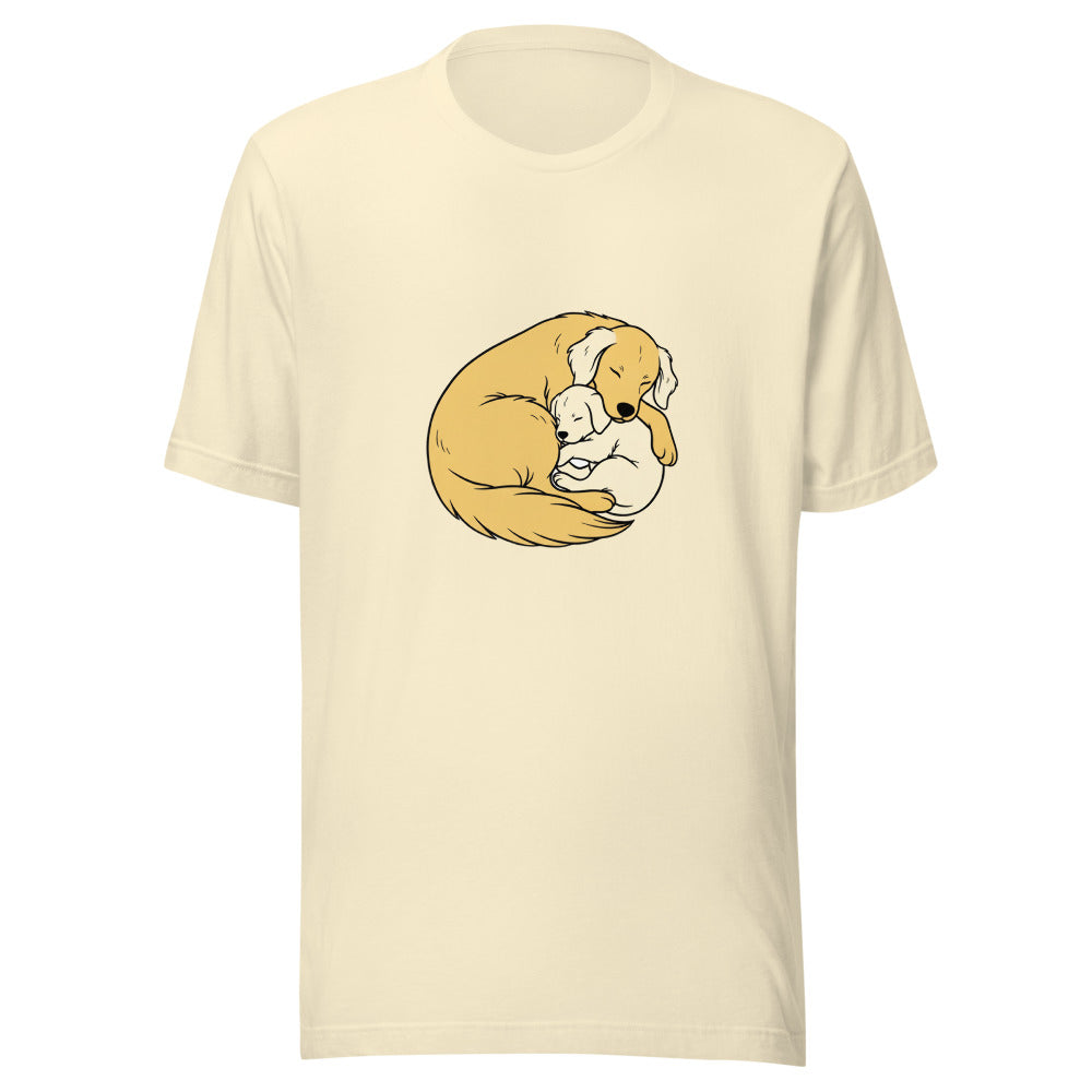 golden retriever puppy mama cuddle - 14682