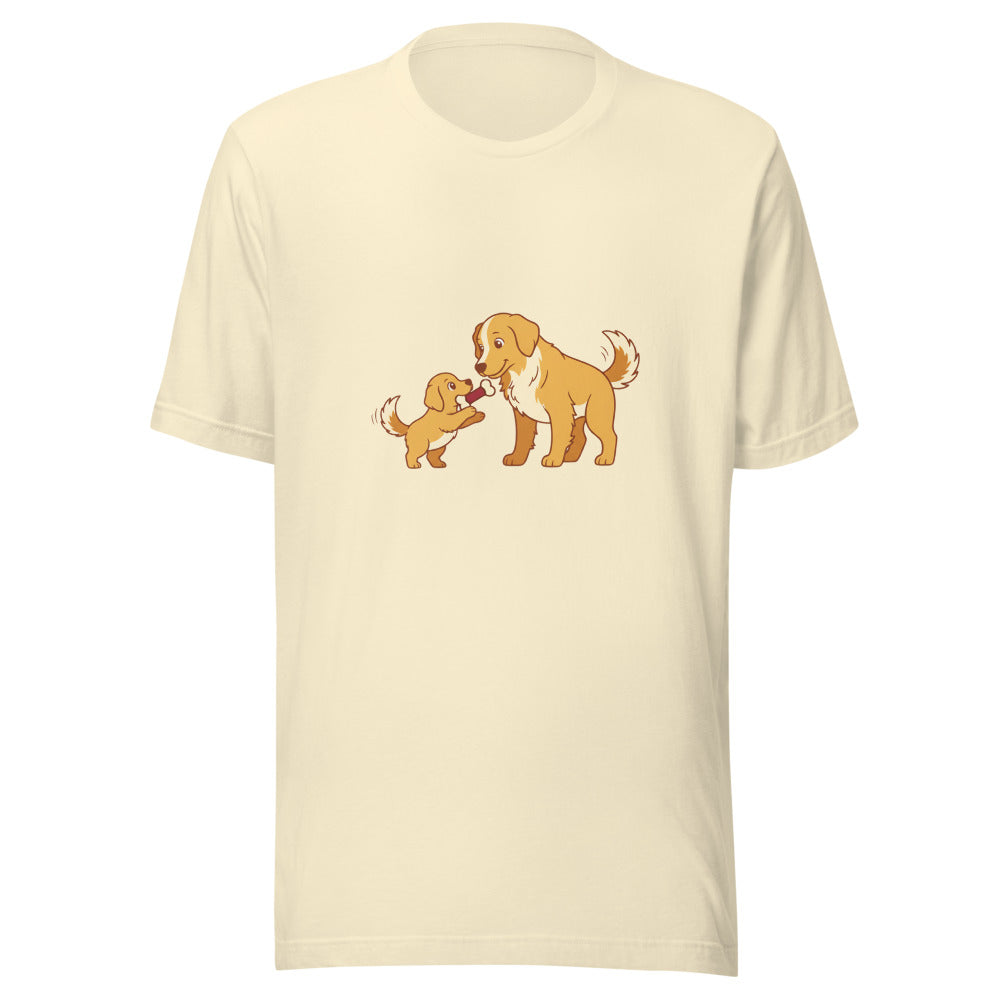 golden retriever shares toy mom - 14682