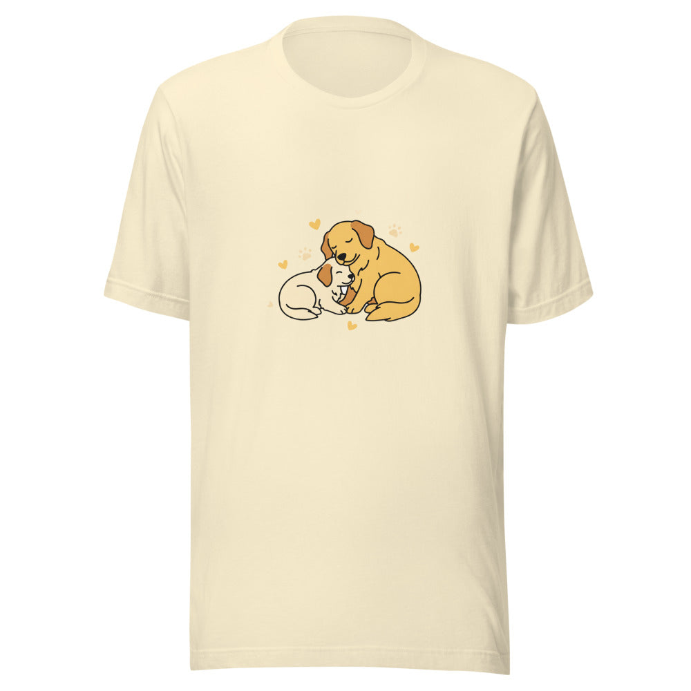 golden retriever puppy mama cuddle - 14682