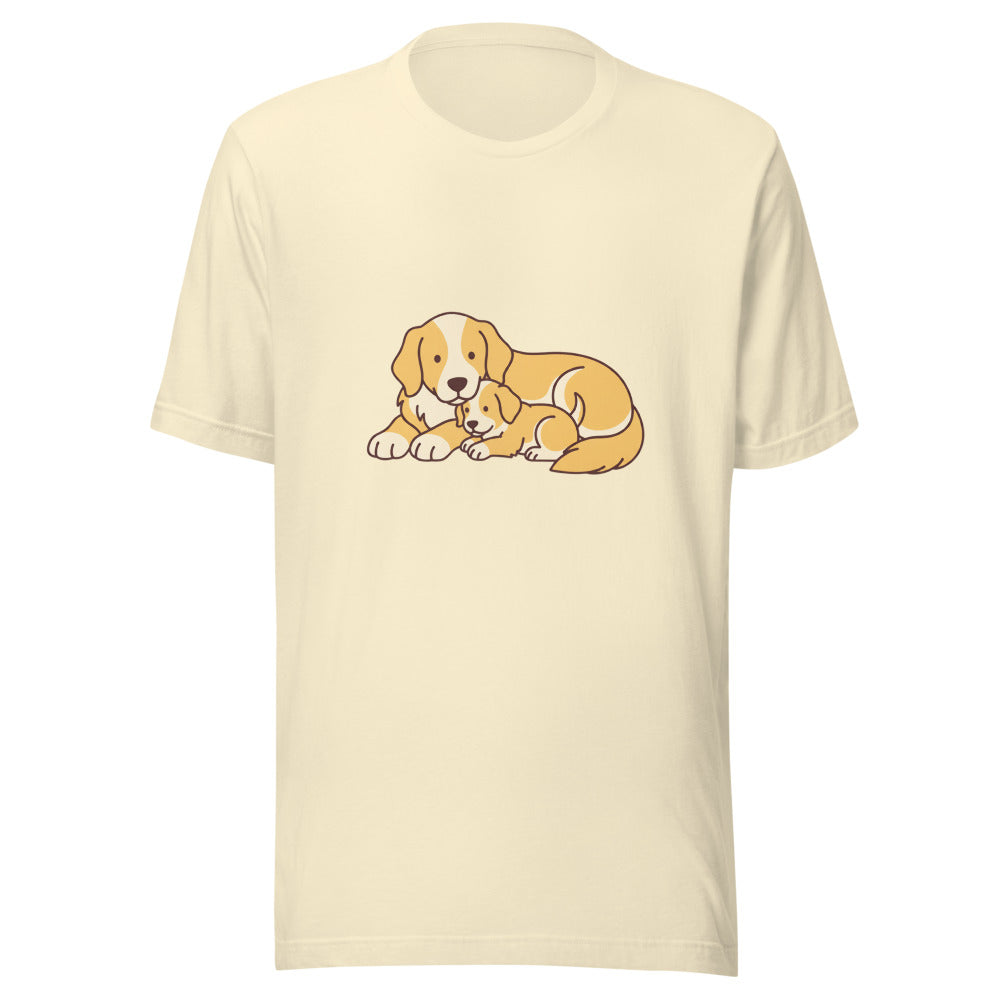 golden retriever puppy mama cuddle - 14682