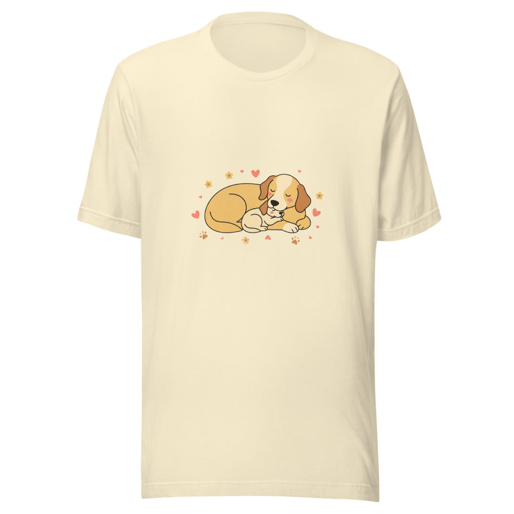 golden retriever puppy mama cuddle - 14682