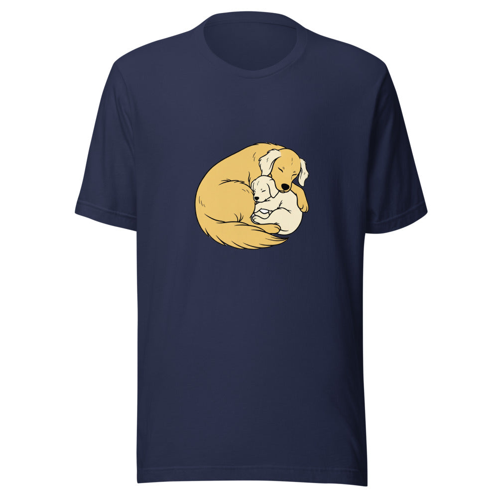 golden retriever puppy mama cuddle - 4111