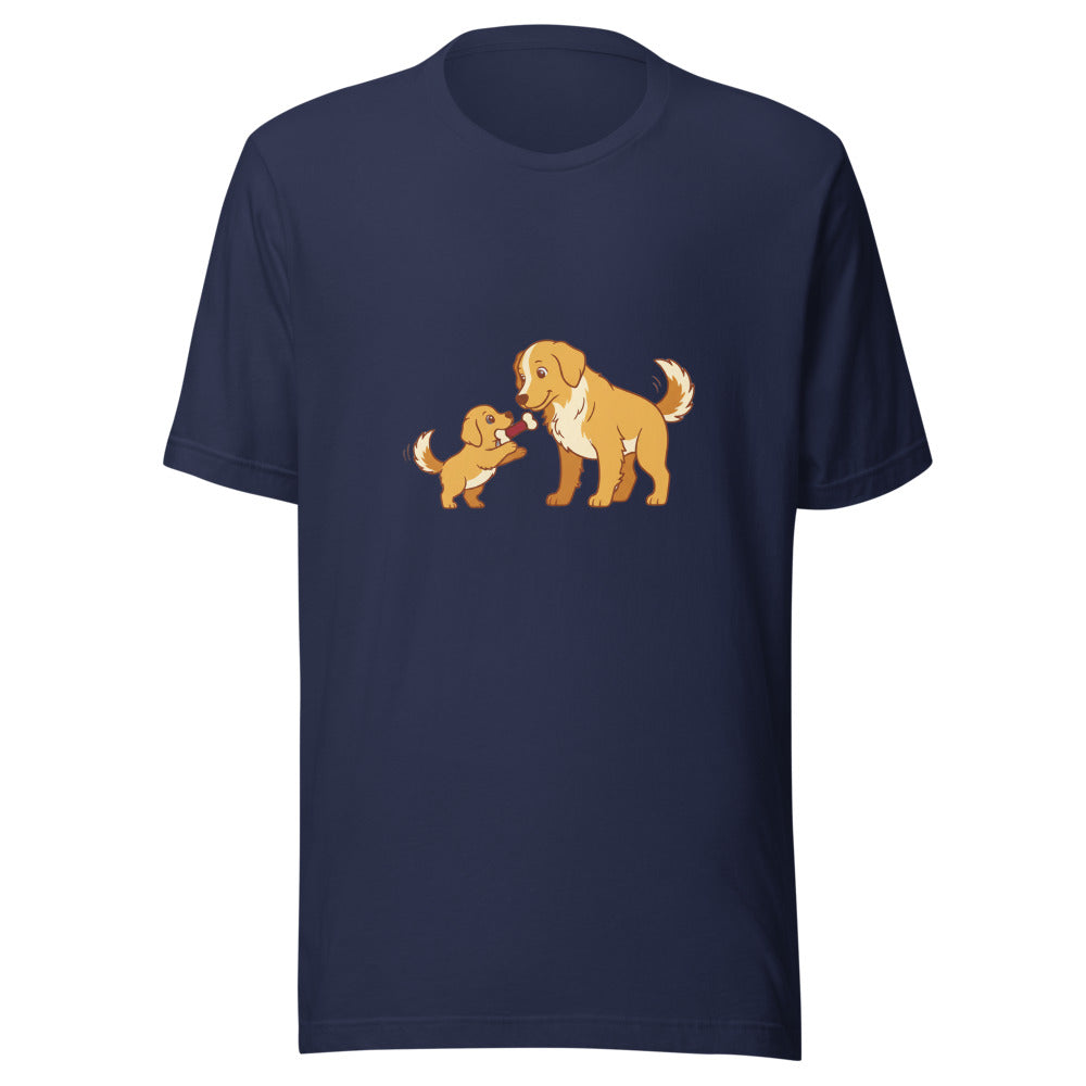 golden retriever shares toy mom - 4111