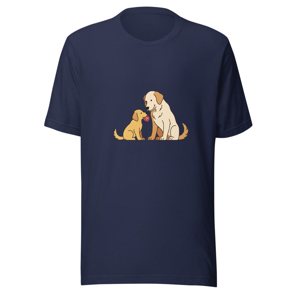 golden retriever shares toy mom - 4111