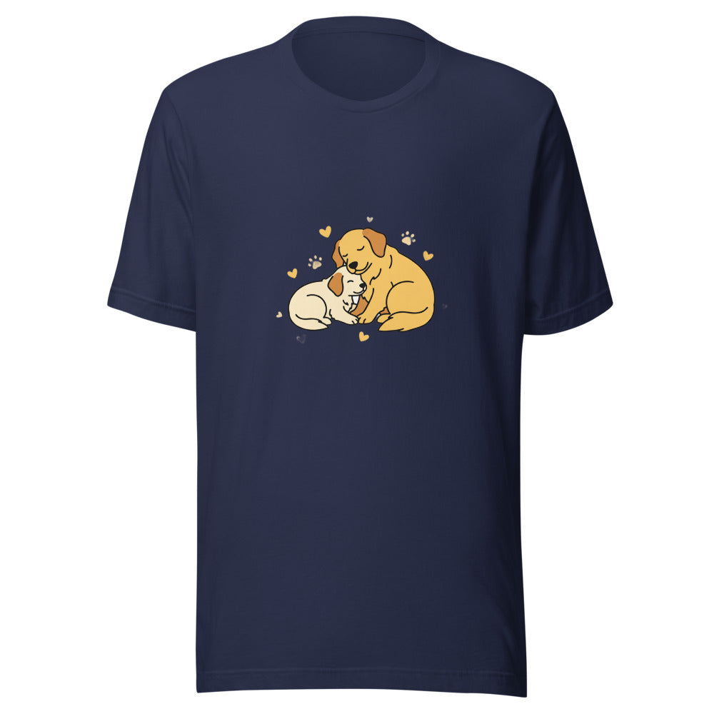 golden retriever puppy mama cuddle - 4111