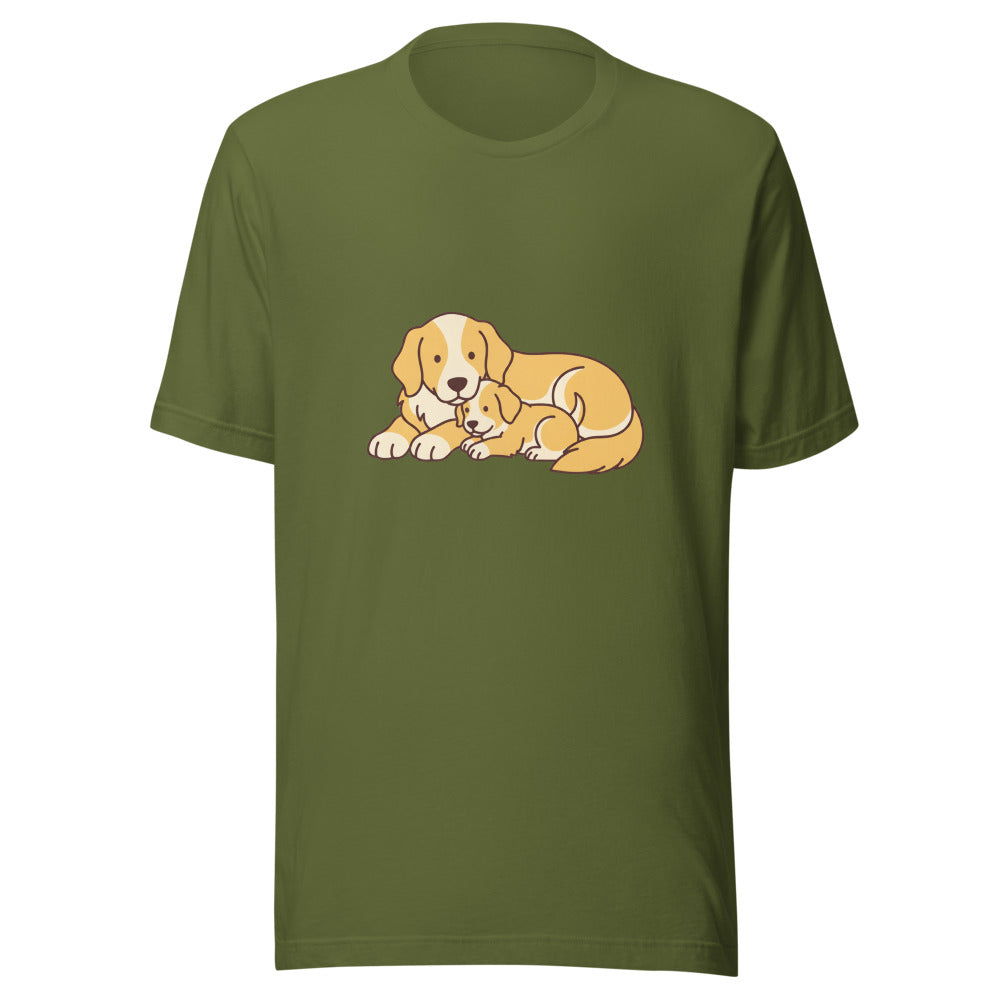 golden retriever puppy mama cuddle - 4121