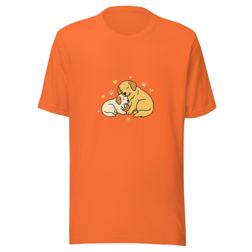 golden retriever puppy mama cuddle - 4126