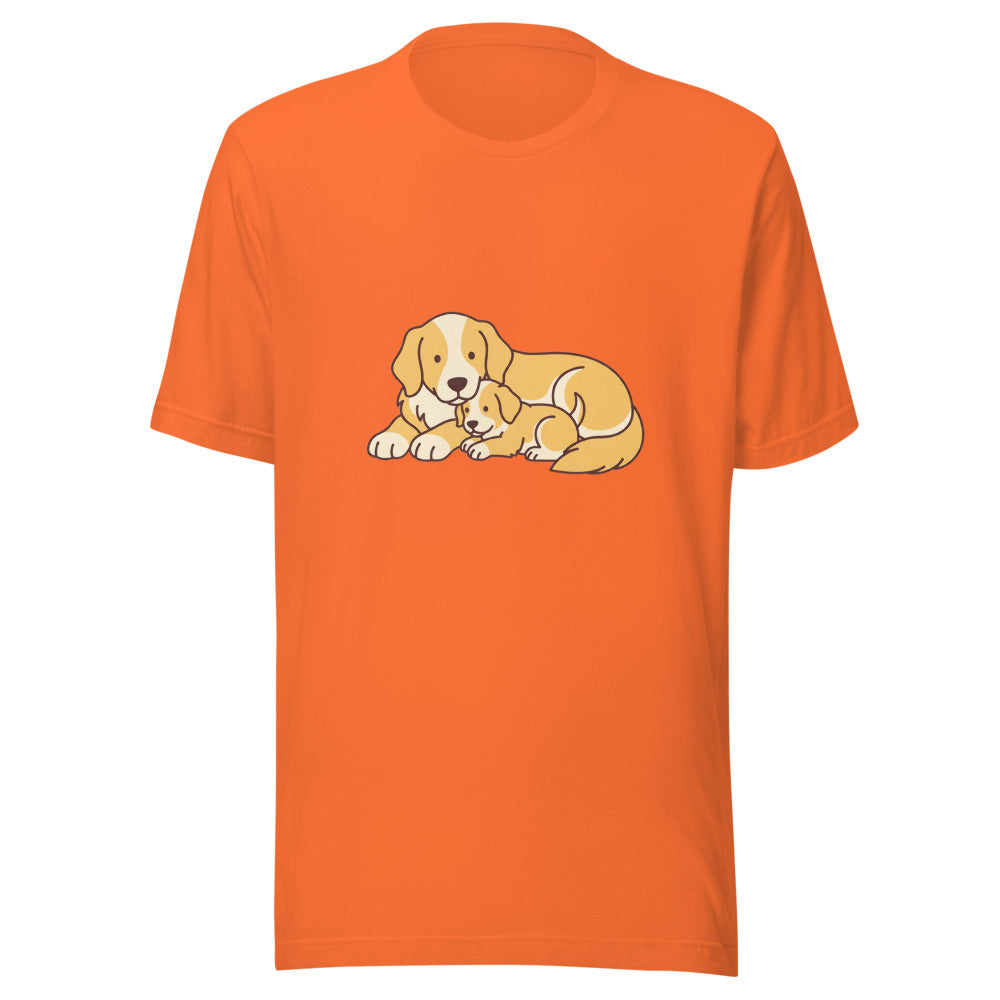 golden retriever puppy mama cuddle - 4126