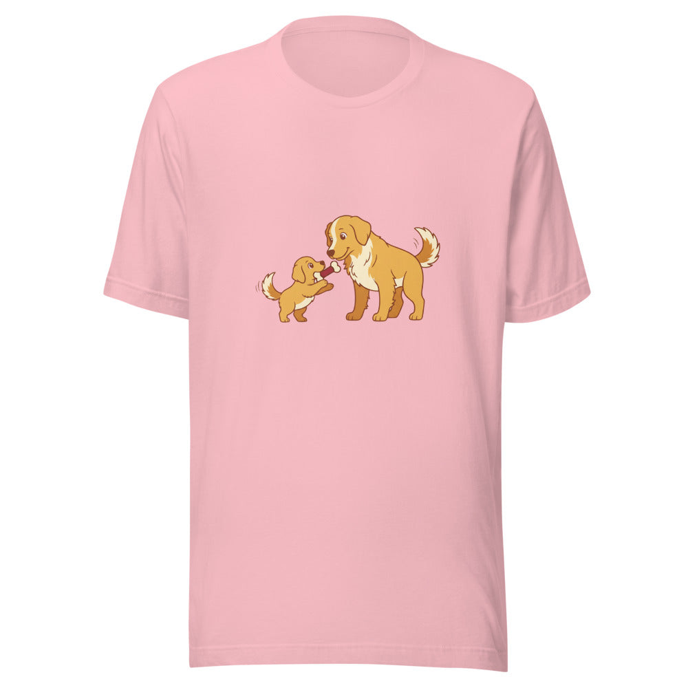 golden retriever shares toy mom - 4136
