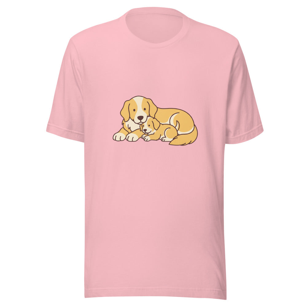 golden retriever puppy mama cuddle - 4136