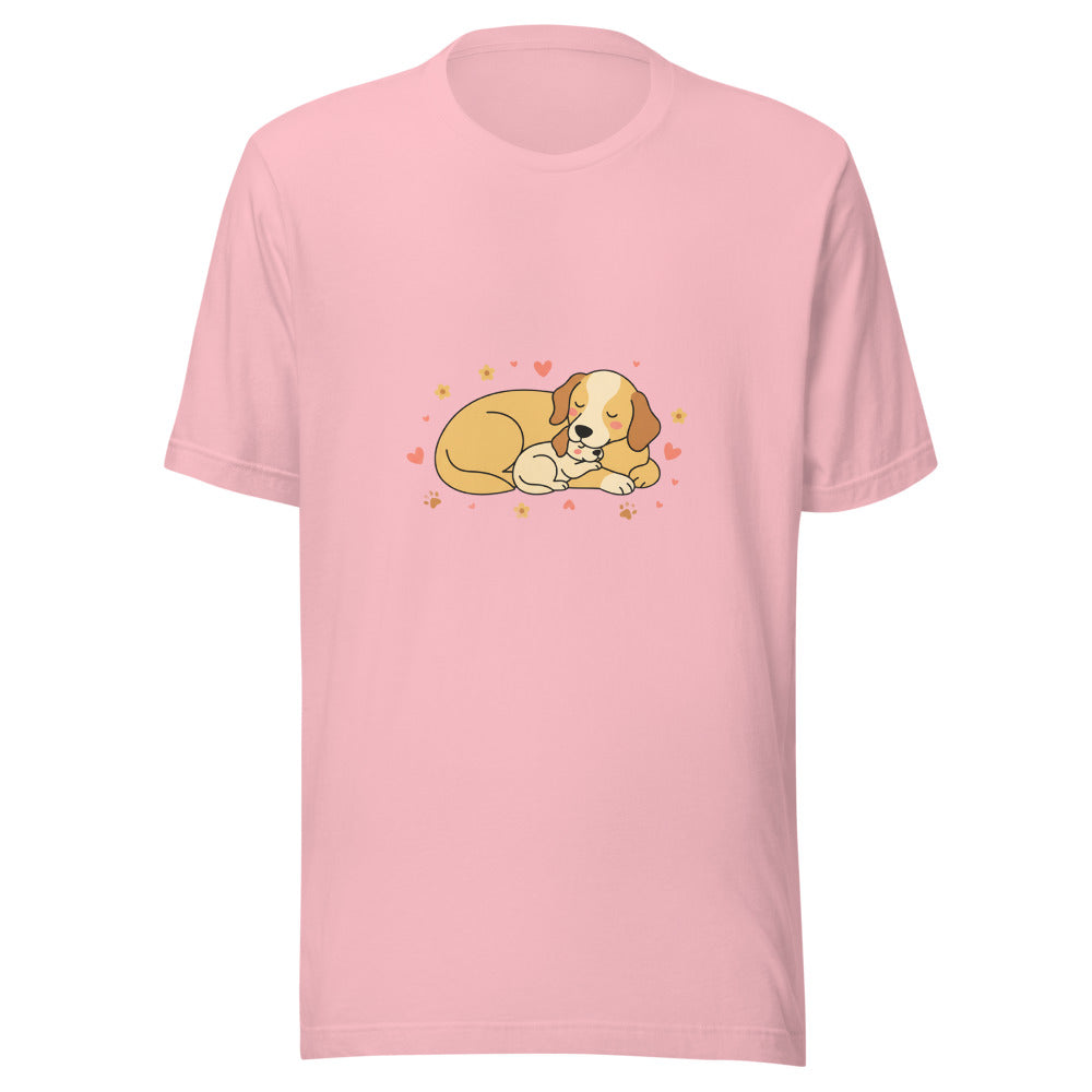 golden retriever puppy mama cuddle - 4136