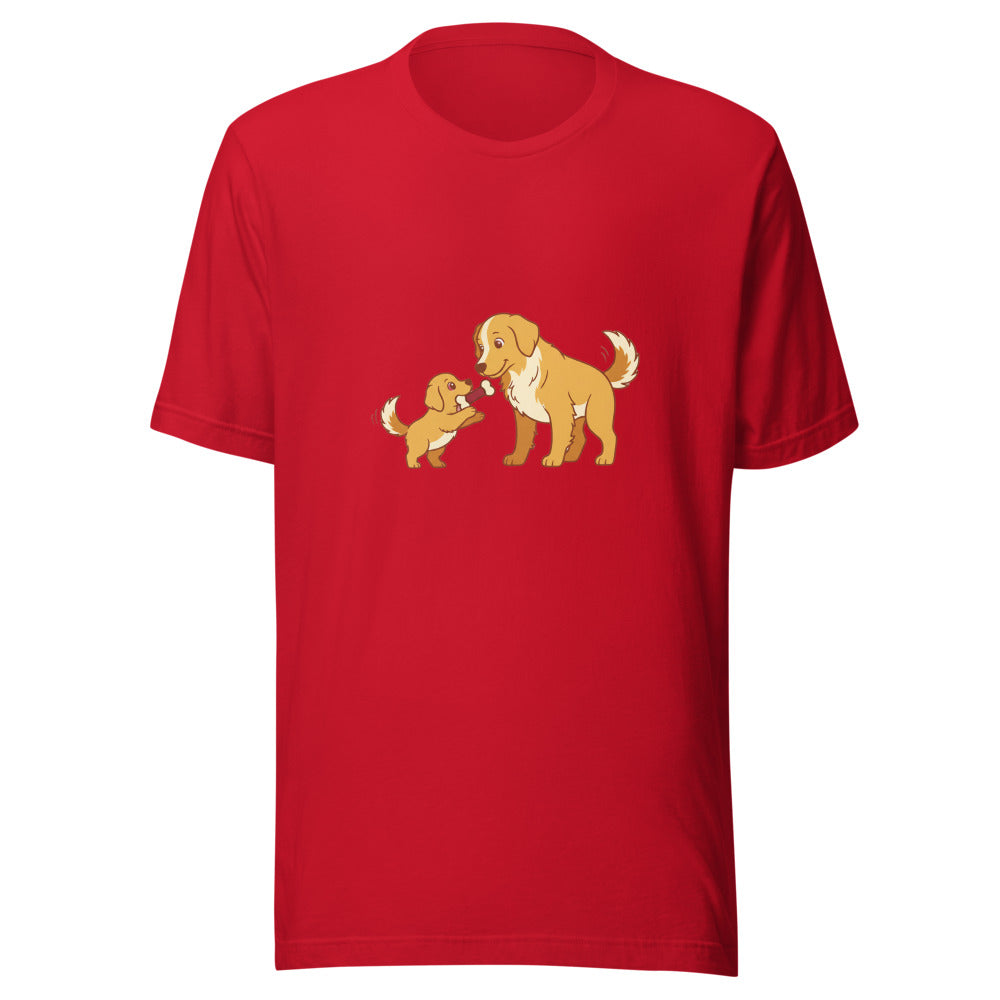 golden retriever shares toy mom - 4141