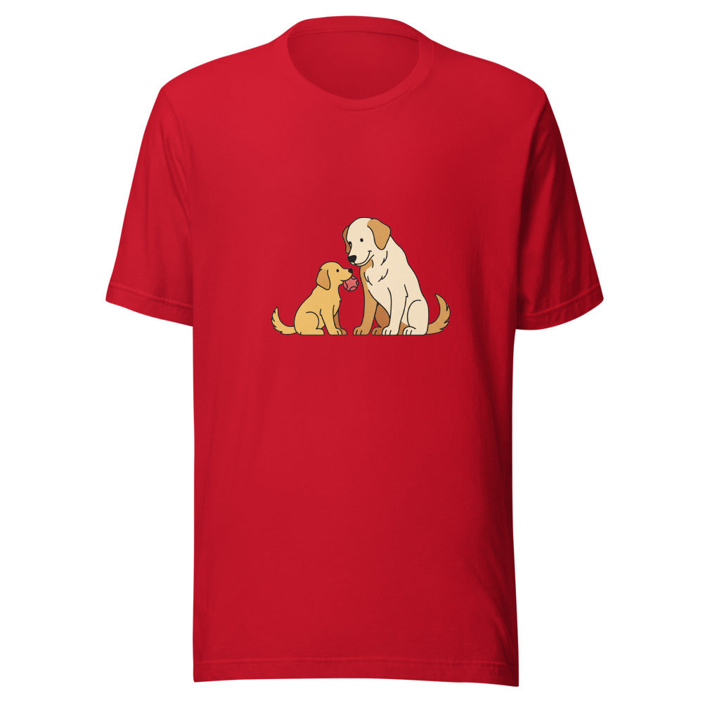 golden retriever shares toy mom - 4141