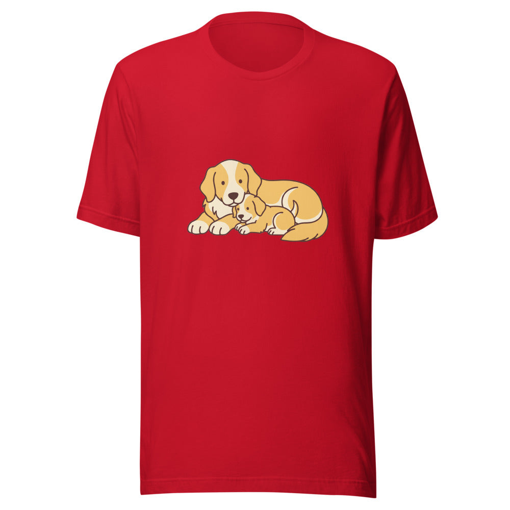 golden retriever puppy mama cuddle - 4141