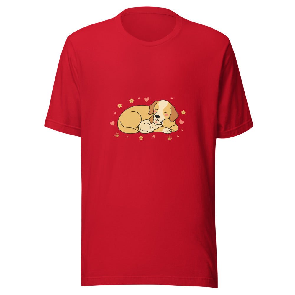 golden retriever puppy mama cuddle - 4141