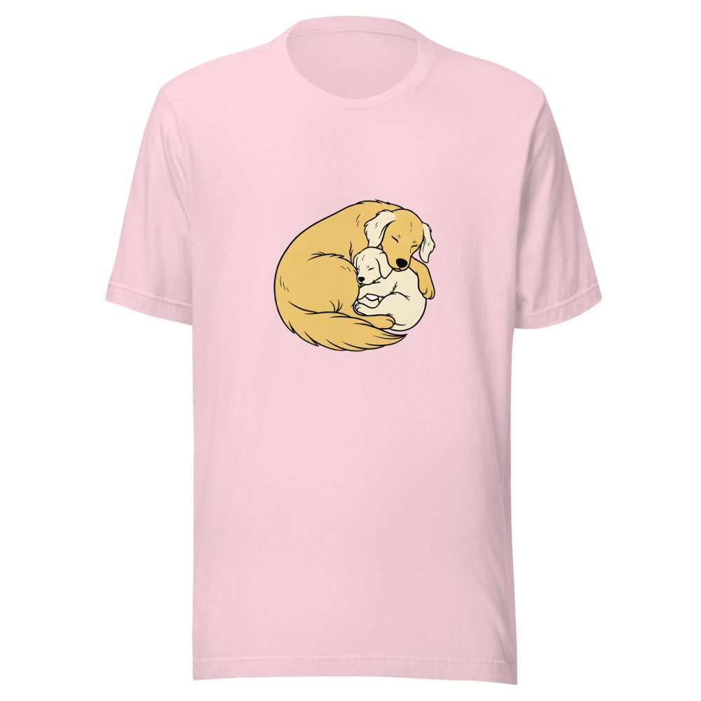 golden retriever puppy mama cuddle - 20674
