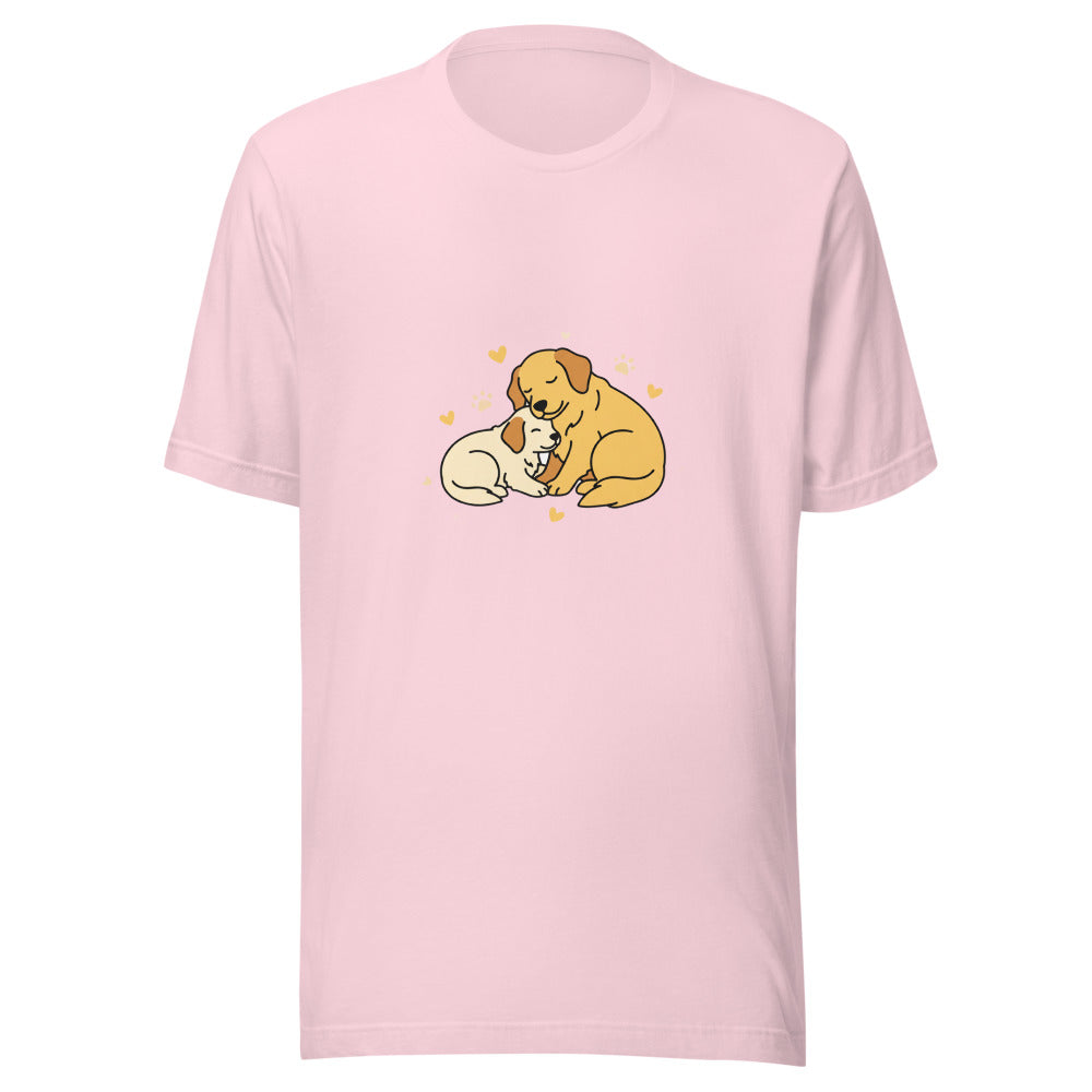 golden retriever puppy mama cuddle - 20674